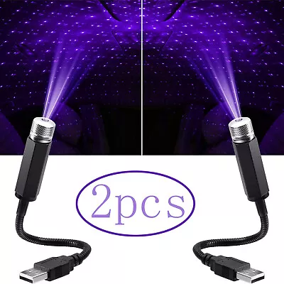 2Pack Car Accessories Interior USB Atmosphere Sky Lamp Ambient Star Night Lights • £7.97