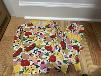 $18 • Buy Hanna Andersson 130 US 8 Tropical Fruit Pajamas Long Johns 100% Organic Cotton