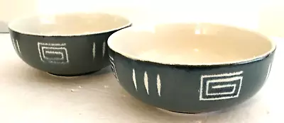 Mikasa Potters Craft Firesong Soup Cereal Bowls SET Of 2 Blue/Gray HP300 2.5 Hx6 • $25.99