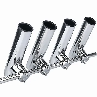 4X Boat Fishing Rod Holder 316 Stainless Steel Clamp-on 7/8''-1'' Fishing Holder • $66.40