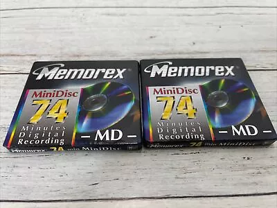2 Factory Sealed FacMemorex Blank Recordable Minidisc 74 Minutes Brand New • $14.99