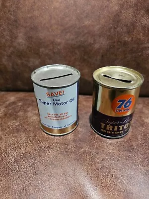 VINTAGE UNION 76 MINI OIL CAN And SUPER MOTOR OIL • $50