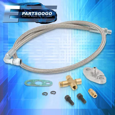 36  92MM T25 T28 GT25 GT28 GT Braided Turbo Turbocharger Oil Feed Send Line Kit • $11.99