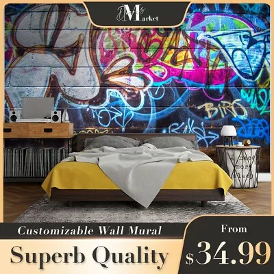 Street Drawing Graffiti 3D Wall Mural Bedroom Australia Wallpaper Murals • $34.99