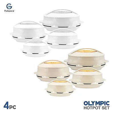 £26.95 • Buy 4Pc Olympic Thermal Hot Pot Insulated Food Warmer Hotpot Serving Dishes Set