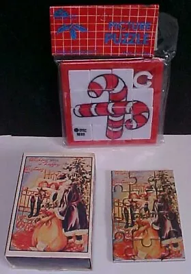 Vintage Candy Cane Slide Puzzle Father Christmas Miniature Matchbox Merrimack • $15