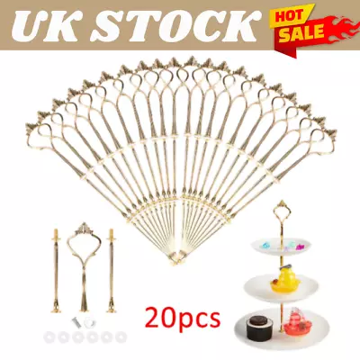 2/3 Tier Cake Stand Centre Rod Handle Fittings Cupcake Muffin Plate Stand Fixing • £17.98