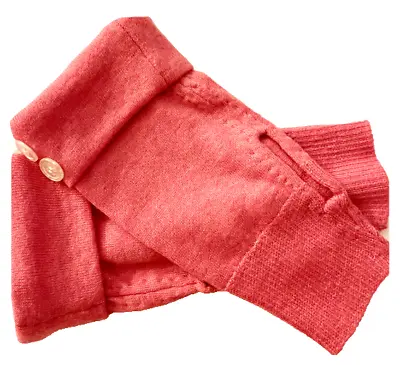 Fingerless Gloves Pink Salmon Orange Merino Wool S - M-l Small - Medium - Large • $34.98