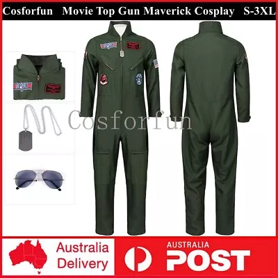 Adults Movie Top Gun Maverick Cosplay Costume Pilot Flight Jumpsuit Book Week • $54.14