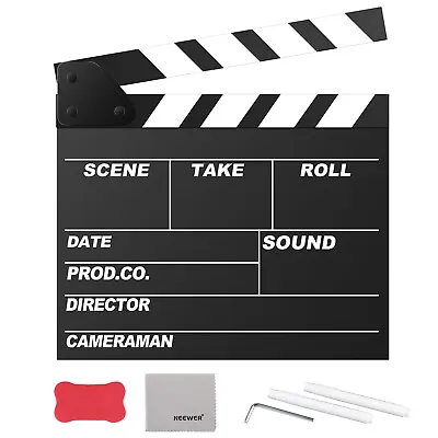 NEEWER 12''x11''Film Movie Bake Lacquered Wooden Directors Clapper Board • $16.62