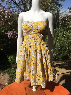 CAMEO ROSE Yellow Dress Size 8 • £7