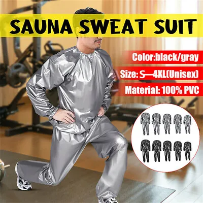 $24.69 • Buy Heavy Duty Sweat Sauna Suit Fitness Loss Weight Exercise Training Gym Tracksuit