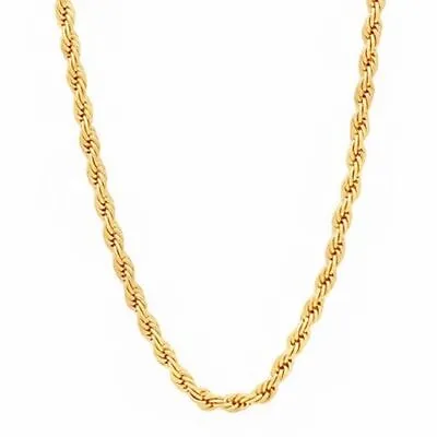 Exclusive Not Fade! 24K Gold Protected Plated French Rope Chain Necklace6mm • £29.19