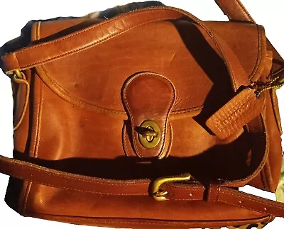 Vintage Coach Leather Devon Shoulder Bag Crossbody Brown Flap Turn Lock 9908 • $120