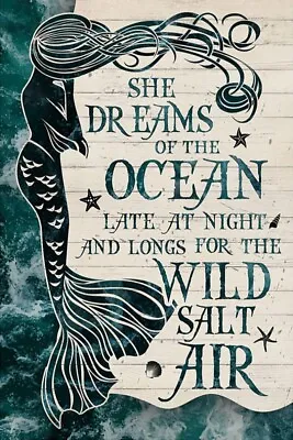 Mermaid She Dreams The Ocean Vintage Poster Wall Art Home-decor • $15.42