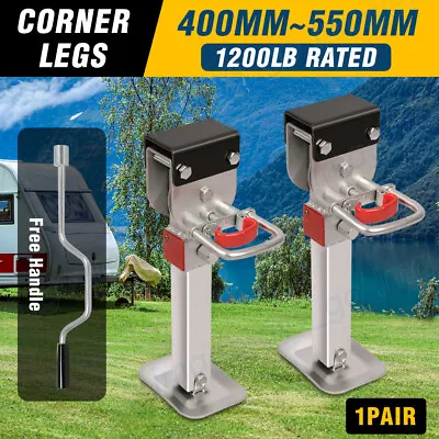 2X 400mm-550mm Drop Down Corner Steadies Stabilizer Legs Caravan Camper Trailer • $114.95