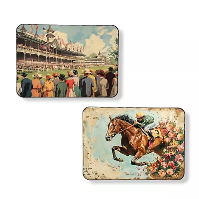 Set Of 2 Vintage Horse Racing Art Print Magnets Sublimated Prints 3  X 4  Each • $12.71