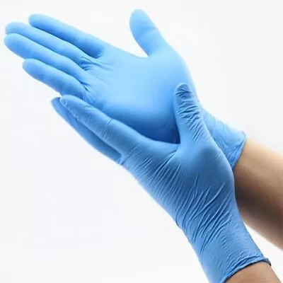 Nitrile Gloves BLUE Disposable Powder Latex Free Exam Mechanic Box Of 100 / 200 • £5.49