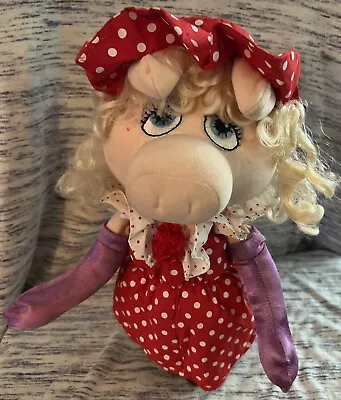 Rare Jim Henson The Muppets Miss Piggy In Red Dress Plush Hand Puppet • $40