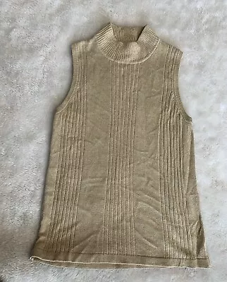 Wasserman Women's Mock Tank Top Gold Sleeveless Size L • $8