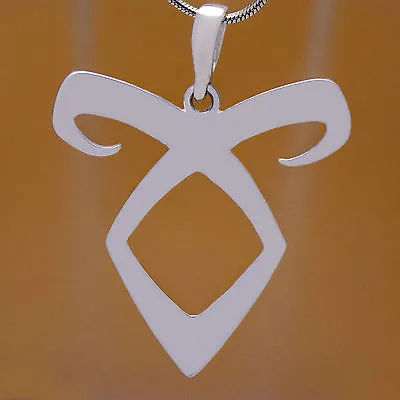 Sterling Silver Mortal Instruments Angelic Power Rune Pendant & Leather Necklace • $19.70