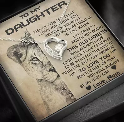 To My Daughter Necklace Gift For Daughter From Lion Mom Daughter Birthday Gift • $23.99