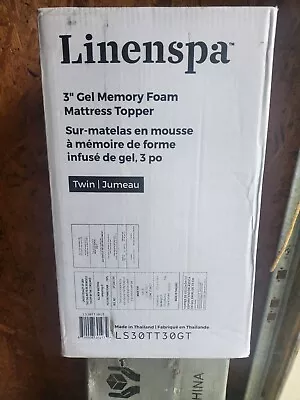 Linenspa Twin 3 Inch Mattress Topper Gel Infused & Memory Foam 🔥NEW🔥Sealed🔥 • $45.95