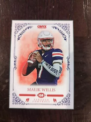 Malik Willis RC 2022 Onyx Vintage Football Base #VA-MW Liberty • $1.75