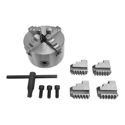 4  Lathe Chuck 4 Jaw Self Centering Scroll Lathe Chuck Solid Jaws Lathing Plain • $97.99