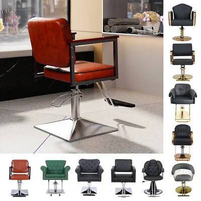 Backrest Salon Styling StoolChair Adjustable Barber Hairdressing Chair Hydraulic • £30.95