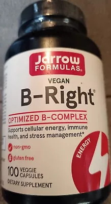 Jarrow Formulas Vegan B-Right Optimized B-Complex 100 Capsules BB 03/2025  New • £22.95