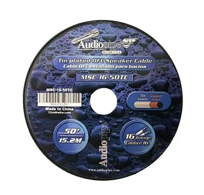 AUDIOPIPE Marine-Grade 16/2 Speaker Wire (50 Feet) – 16 AWG Tinned OFC Copper... • $33.70