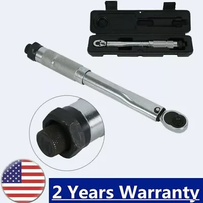 New Torque Wrench Adjustable 1/4  Drive 5~25 Nm /4~18 Ft/lbs Hand Tools W/Box • $19.99