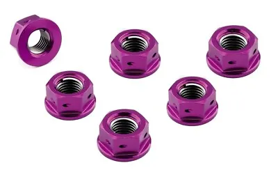 Kawasaki Z900 RS 2017-2022 Drilled Purple Sprocket Nuts M10 X 1.25 6 Pc • £14.95