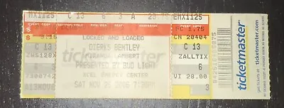 11/25/06 Locked & Loaded Dierks Bentley Miranda Lambert Concert FULL Ticket Stub • $18.74