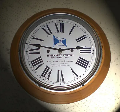 Supermarine Aviation Vintage Style 1920's - 30's  Wooden Wall Clock. • £65