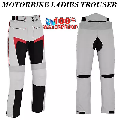 Motorbike Touring Ladies Trousers Motorcycle Waterproof Cordura Pants Textile CE • $56.83