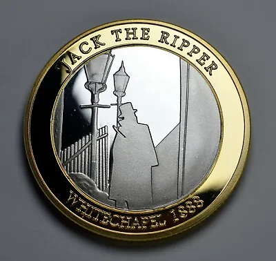 JACK THE RIPPER Silver & 24ct Gold Commemorative In Capsule. Whitechapel 1888 • £8.99