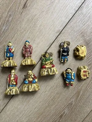 7 Seven Lucky Gods Of Happiness & Good Fortune Mini Figurines On Base For Parts • $29.99