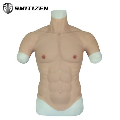 Smitizen Silicone Realistic Men Fake Abs Chest Body Muscle Suit For Cosplay FTM • £159