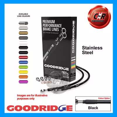 For KAWASAKI Z1000ST(E1) 1979 Goodridge Steel Black Fr Brake Hoses KW1008-3FC-BK • £123.98