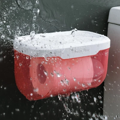 $14.87 • Buy Waterproof Toilet Paper Holder Wall Mounted Punch Free Paper Dispenser Home NEW