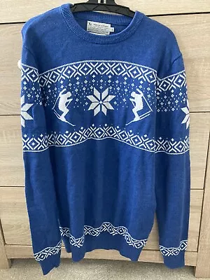 Men’s Ugly Christmas Sweater Jumper Apres Ski Holidays Festive Size Small • £15