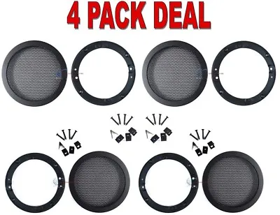 4 Pcs 4.5  Inch Car Speaker Woofer Steel Mesh Grill With Speed Clips And Screws • $20.95