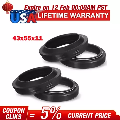 43x55x11 Front Fork Damper Shock Absorber Fork Dust & Oil Seal For Motorcycles! • $7.59