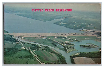 Tuttle Creek Reservoir Manhattan Kansas Aerial View Postcard • $2.99