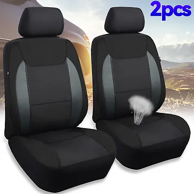 $30.76 • Buy 2pcs Universal PU Leather Car Seat Covers Protector Front Full Set All Season