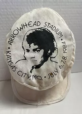 Vintage Jacksons Victory Tour White Canvas Hat Arrowhead Stadium KCMO July 1984 • $47.96