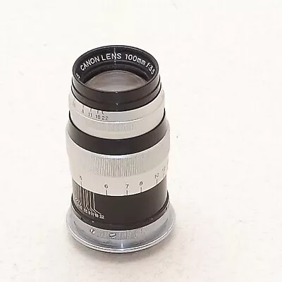 Vintage Canon 100mm F/3.5 LTM M39 Screw Mount Portrait Lens For Leica • £40