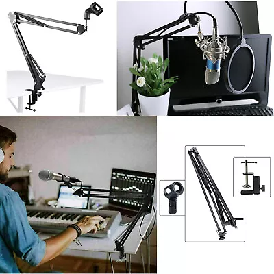 Mic Microphone Stand Suspension Boom Scissor Arm Holder Studio Broadcast Desktop • £7.69